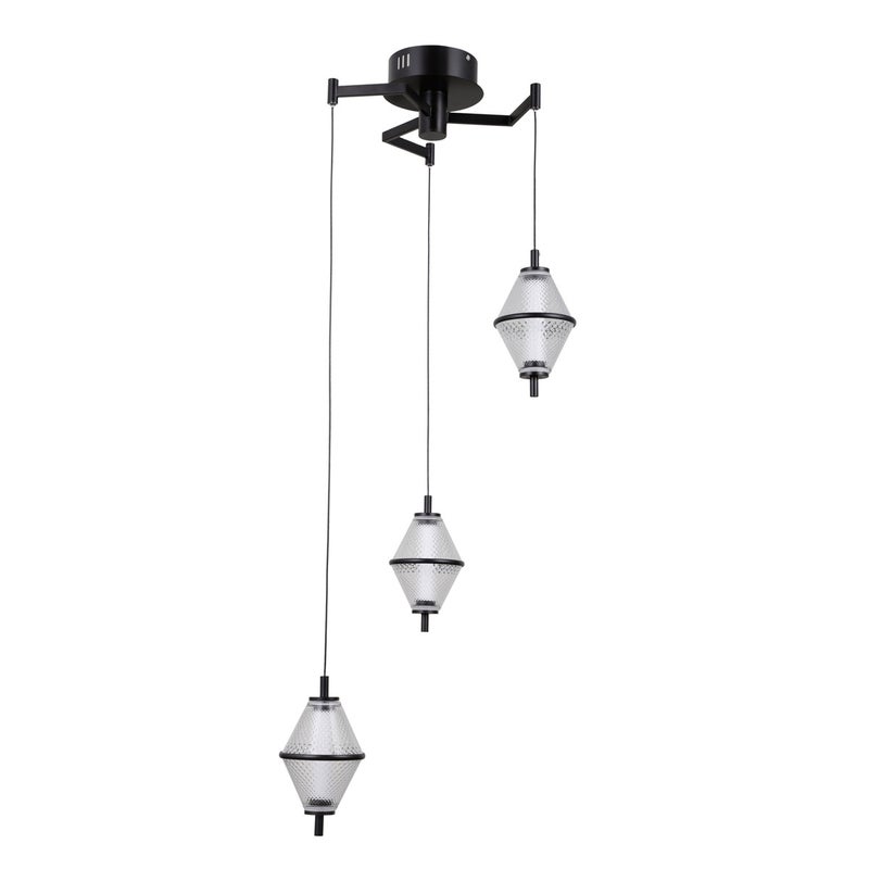Lampa wisząca FUENTE LED 15W Ciepła biel 1108lm czarna matowa wym: 120 x 48 x 48 cm Italux