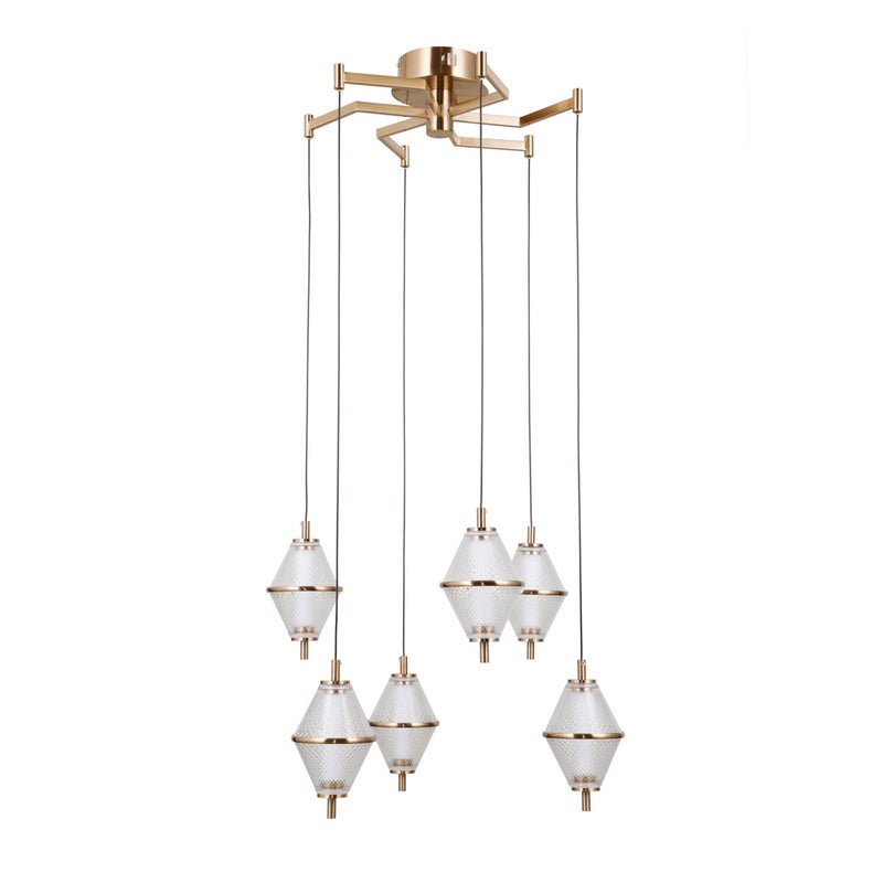 Lampa wisząca FUENTE LED 30W Ciepła biel 1795lm złota wym: 120 x 58 x 58 cm Italux