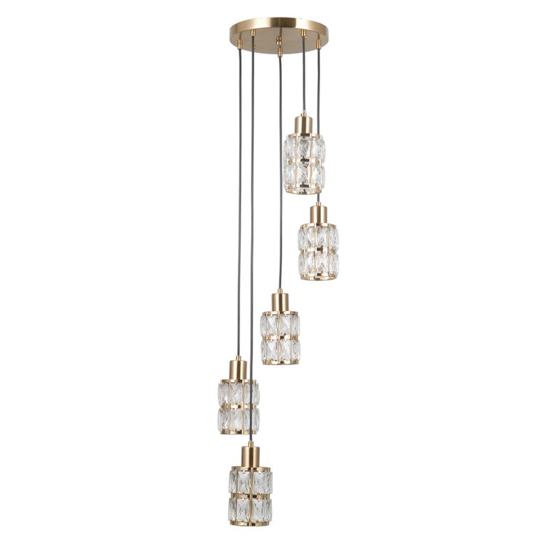 Lampa wisząca ALMA złota 5 x E27 x 40W wym: 120 x 30 x 30 cm Italux