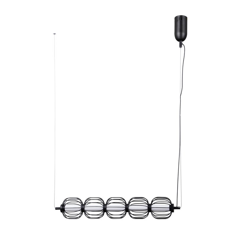 Lampa wisząca PEDRO LED 20W Ciepła biel 793lm czarna matowa wym: 120 x 63 x 11 cm Italux