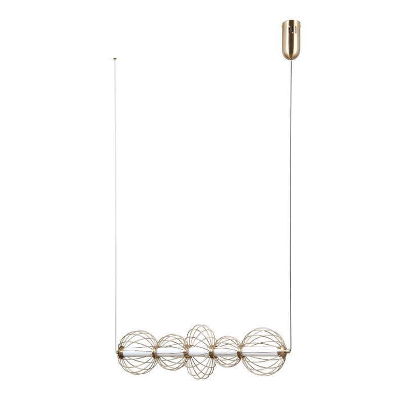 Lampa wisząca RABEL LED 18W Ciepła biel 1116lm złota wym: 120 x 67 x 18 cm Italux