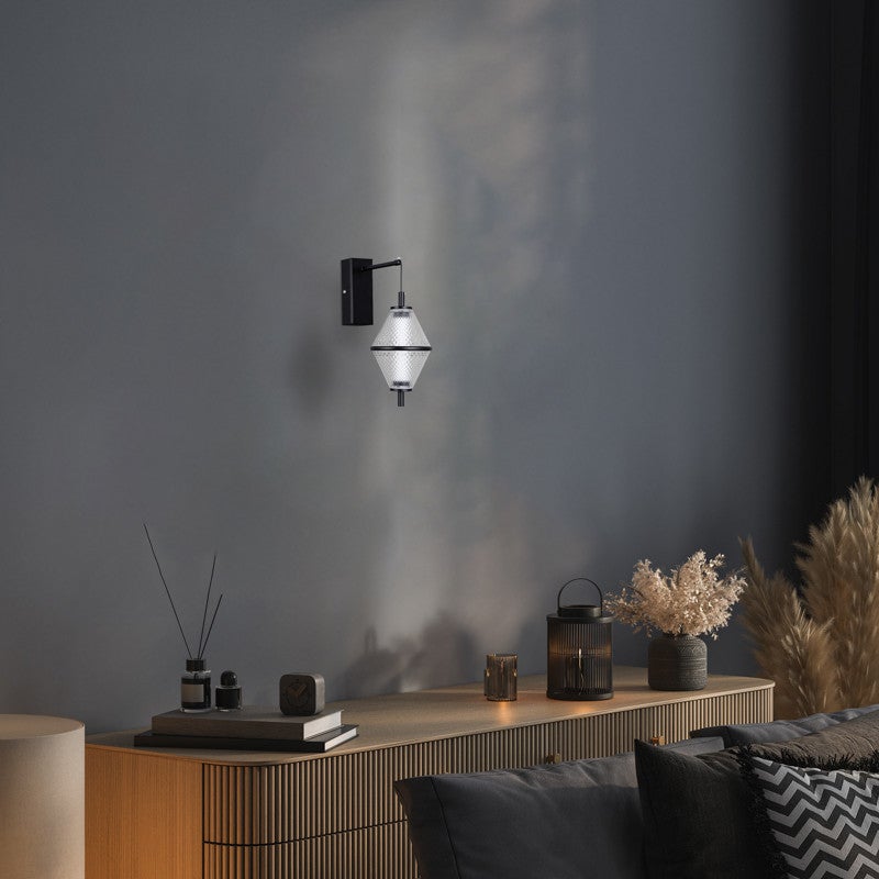 Kinkiet FUENTE LED 5W Ciepła biel 422lm czarny matowy wym: 28x12x19,5 cm IP20 Italux