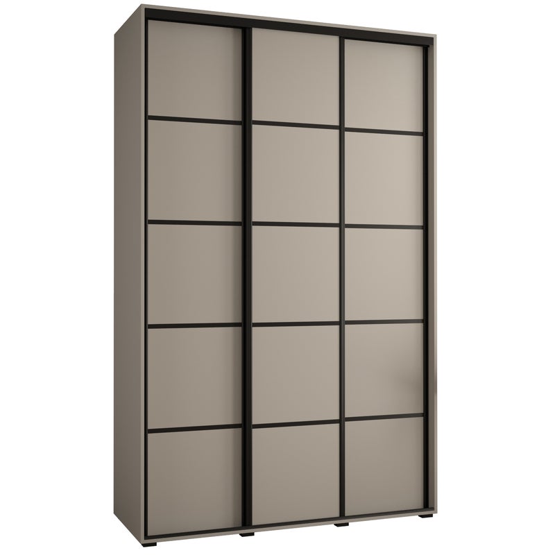 Szafa przesuwna wysoka Dakota 4 150 x 45 x 235,2 cm kaszmir + u. czarny - Abiks Meble