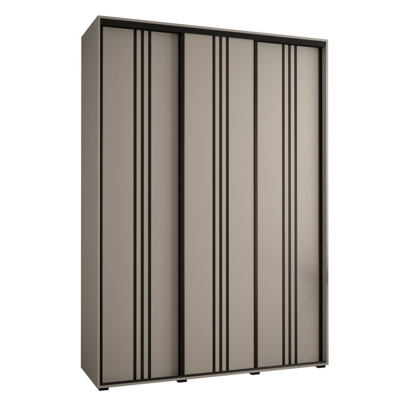 Szafa przesuwna wysoka Dakota 6 170 x 45 x 235,2 cm kaszmir + u. czarny - Abiks Meble