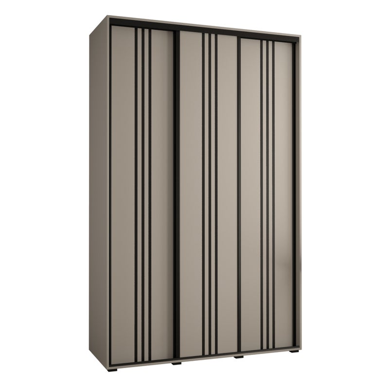 Szafa przesuwna wysoka Dakota 6 150 x 45 x 235,2 cm kaszmir + u. czarny - Abiks Meble