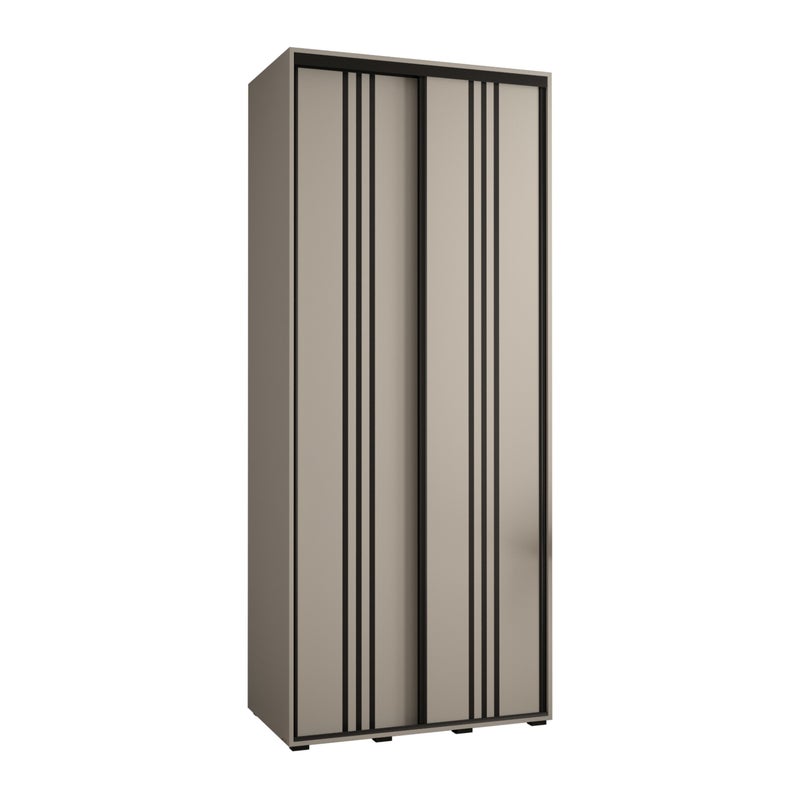 Szafa przesuwna wysoka Dakota 6 110 x 45 x 235,2 cm kaszmir + u. czarny - Abiks Meble