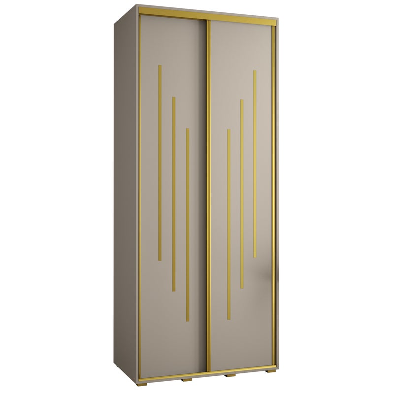 Szafa przesuwna wysoka Dakota 8 110 x 45 x 235,2 cm kaszmir + u. Złoty - Abiks Meble