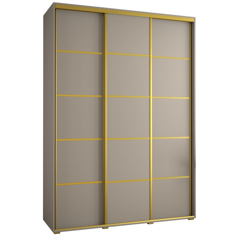 Szafa przesuwna wysoka Dakota 4 180 x 60 x 235,2 cm kaszmir + u. Złoty - Abiks Meble