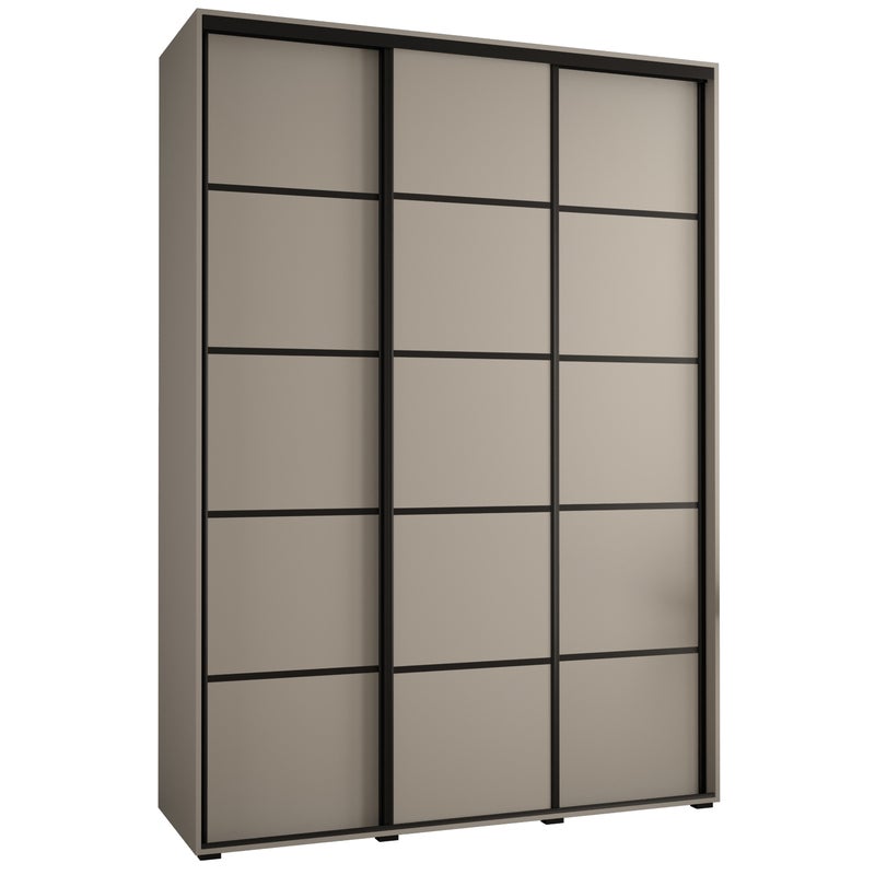 Szafa przesuwna wysoka Dakota 4 180 x 45 x 235,2 cm kaszmir + u. czarny - Abiks Meble