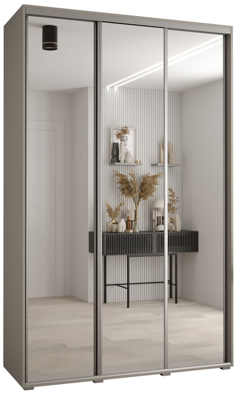 Szafa przesuwna z lustrem wysoka Dakota 2 160 x 45 x 235,2 cm kaszmir + u. Srebrny - Abiks Meble