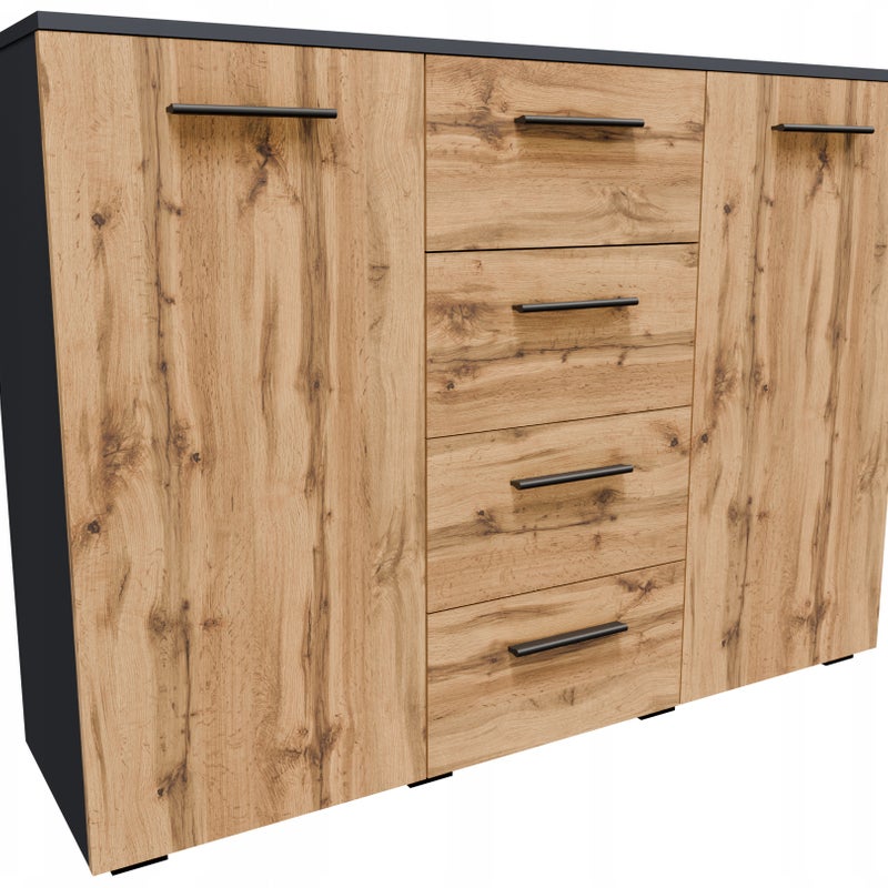 Komoda HELENA 120cm 2D4S ANTRACYT-WOTAN garderoba szafka ubrania zabawki