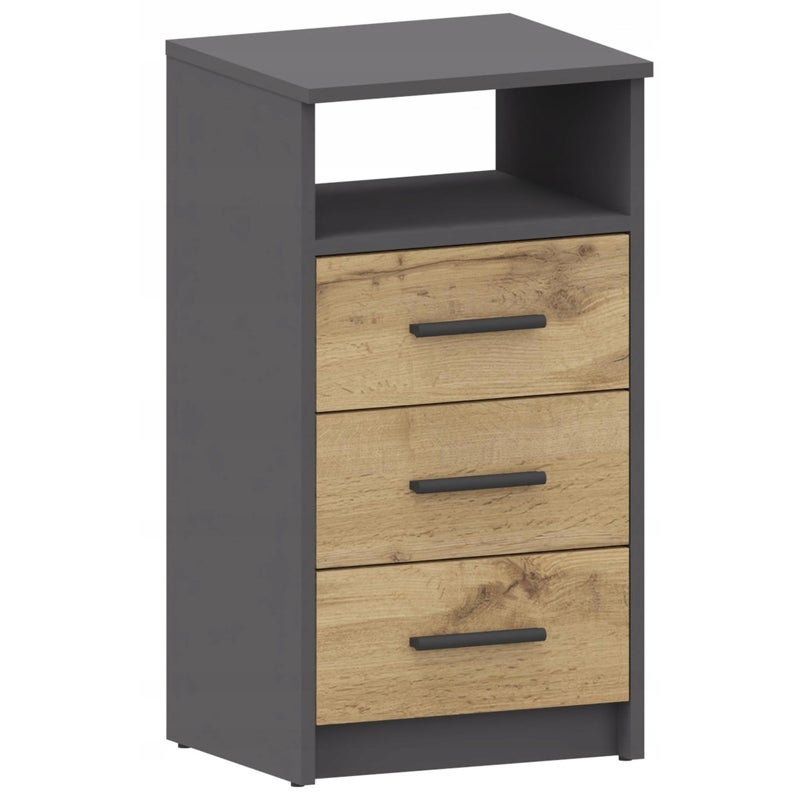 Komoda szafka 3SO GRAFIT-WOTAN antracyt 40cm szuflady komoda regał UFC