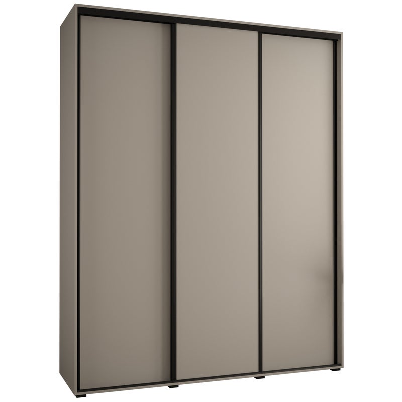 Szafa przesuwna wysoka Dakota 1 190 x 45 x 235,2 cm kaszmir + u. czarny - Abiks Meble