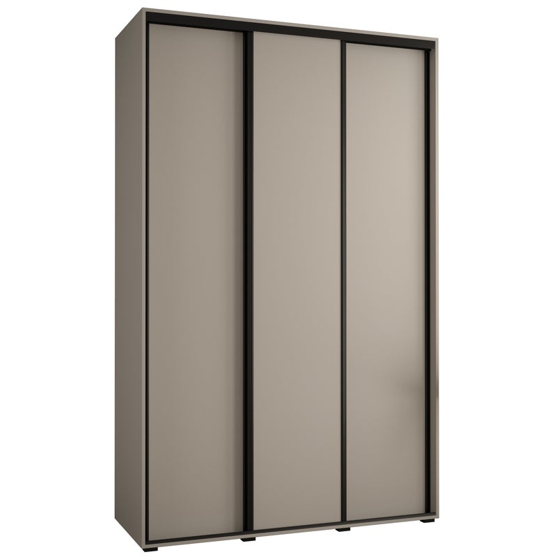 Szafa przesuwna wysoka Dakota 1 160 x 60 x 235,2 cm kaszmir + u. czarny - Abiks Meble