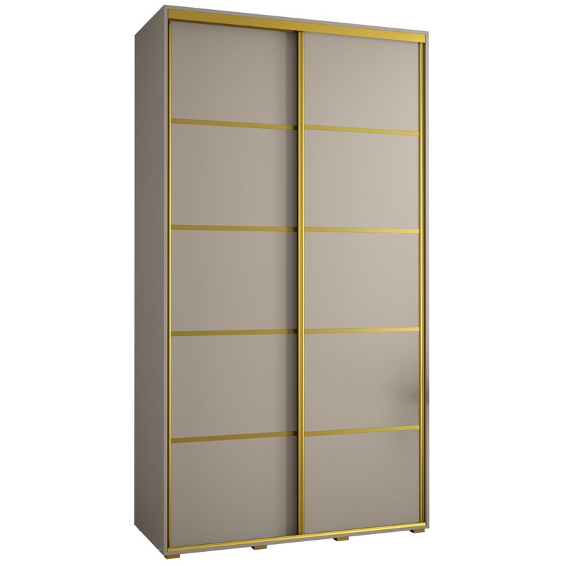 Szafa przesuwna wysoka Dakota 4 140 x 60 x 235,2 cm kaszmir + u. Złoty - Abiks Meble