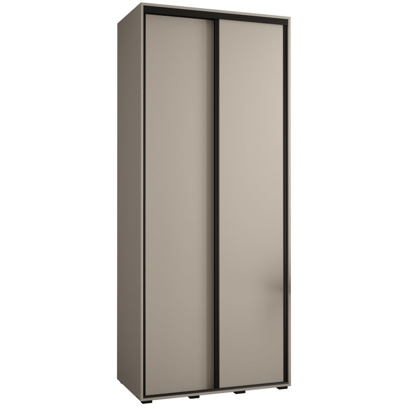 Szafa przesuwna wysoka Dakota 1 100 x 45 x 235,2 cm kaszmir + u. czarny - Abiks Meble