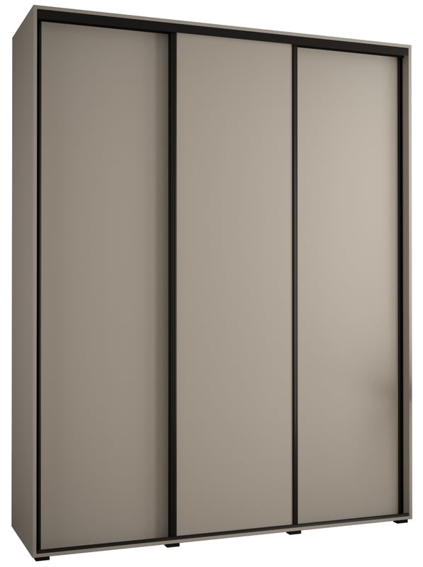 Szafa przesuwna wysoka Dakota 1 100 x 60 x 235,2 cm kaszmir + u. czarny - Abiks Meble