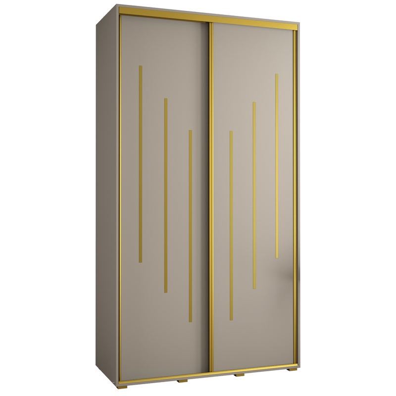 Szafa przesuwna wysoka Dakota 8 130 x 60 x 235,2 cm kaszmir + u. Złoty - Abiks Meble