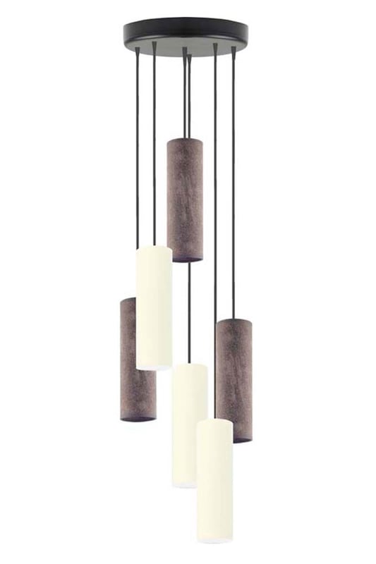 Lampa wisząca zwis żyrandol sufitowa z abażurami tuba FINE Z6