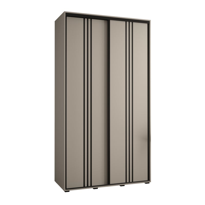 Szafa przesuwna wysoka Dakota 6 140 x 45 x 235,2 cm kaszmir + u. czarny - Abiks Meble