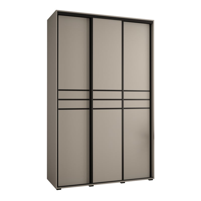 Szafa przesuwna wysoka Dakota 10 150 x 45 x 235,2 cm kaszmir + u. czarny - Abiks Meble