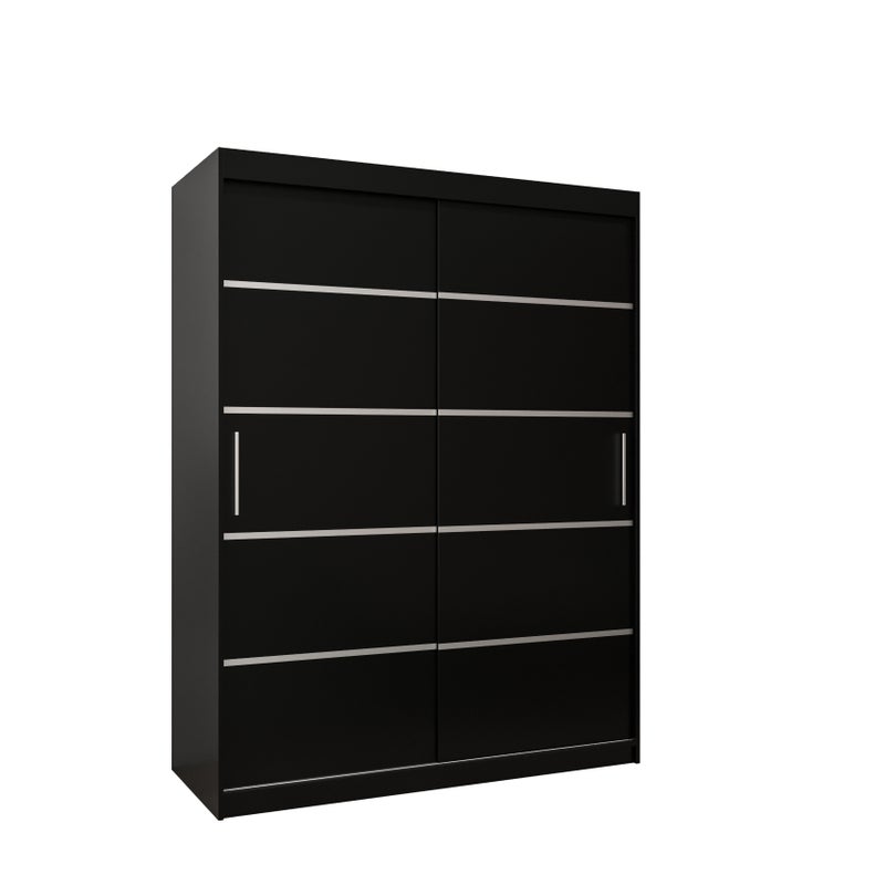 Szafa przesuwna garderoba Verona 1 150 x 62 x 200 cm Czarny + Czarny - Abiks Meble