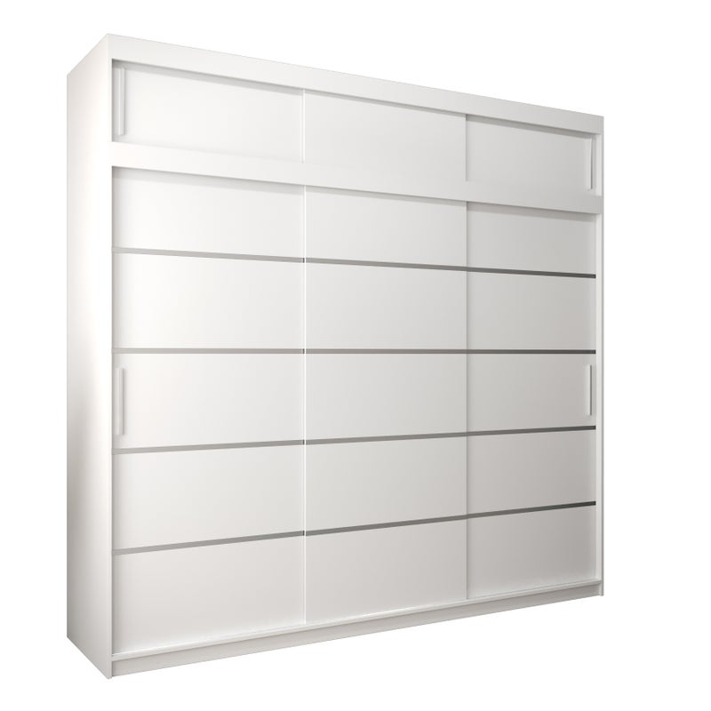Szafa przesuwna z nadstawką garderoba Verona 1 250 x 62 x 240 cm Biały - Abiks Meble