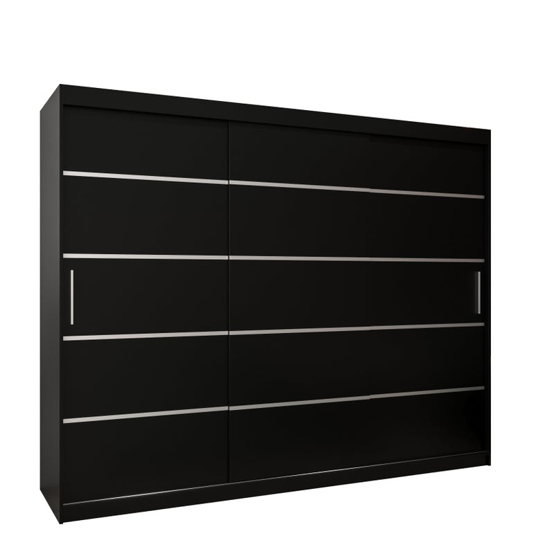 Szafa przesuwna garderoba Verona 1 250 x 62 x 200 cm Czarny + Czarny - Abiks Meble