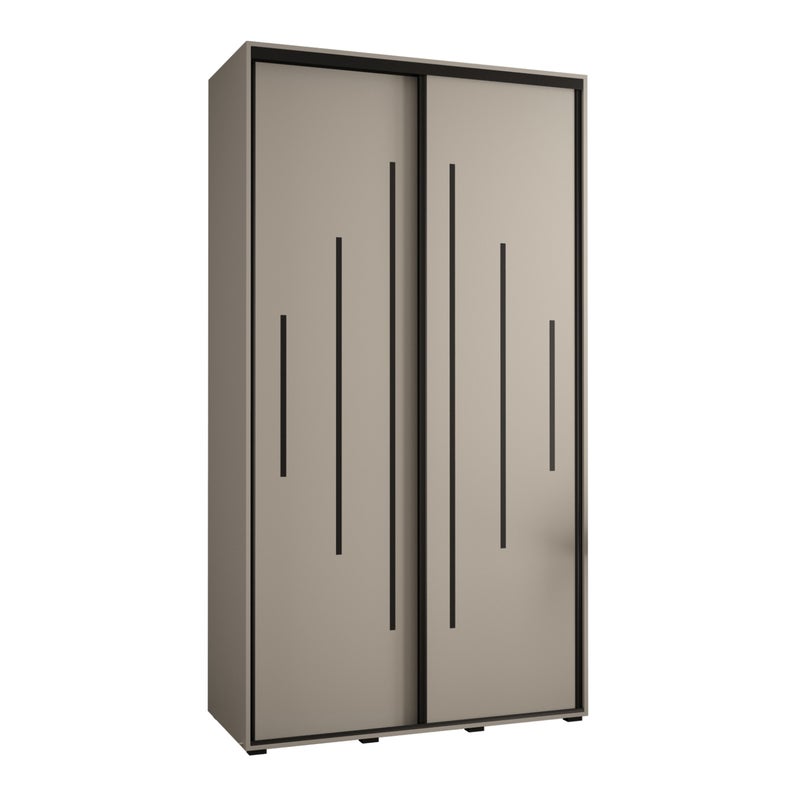 Szafa przesuwna wysoka Dakota 12 140 x 60 x 235,2 cm kaszmir + u. czarny - Abiks Meble