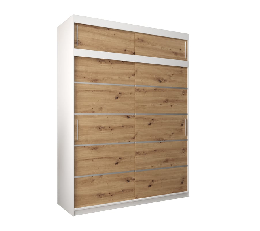 Szafa przesuwna z nadstawką garderoba Verona 1 180 x 62 x 240 cm Biały + Artisan - Abiks Meble