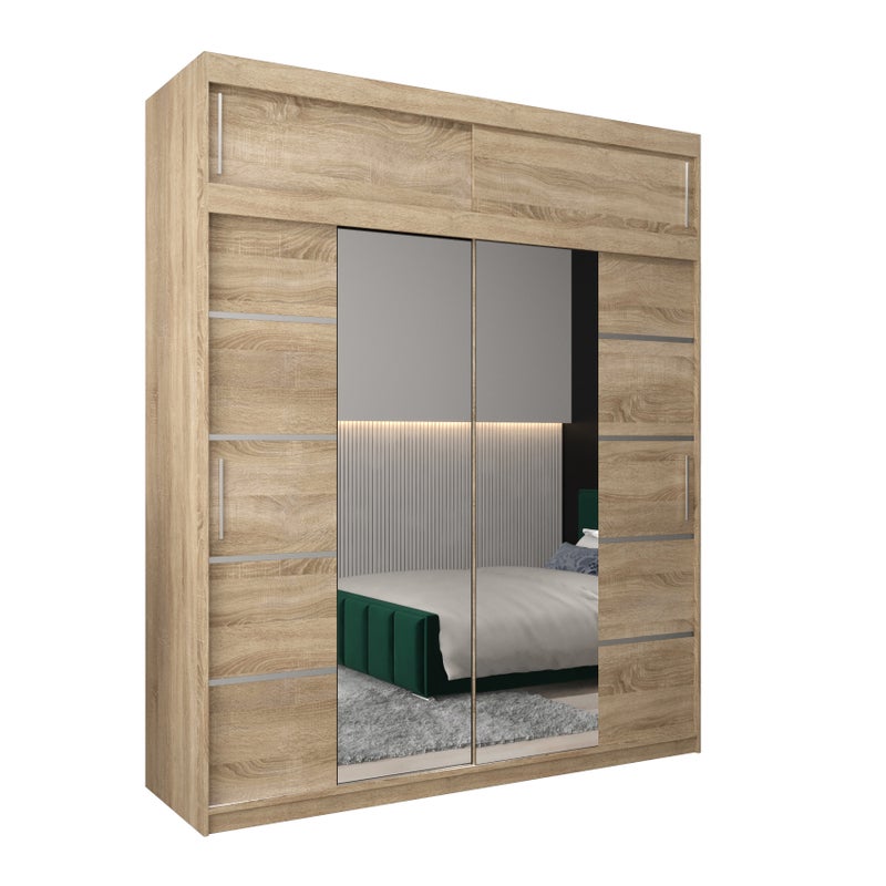 Szafa przesuwna z nadstawką garderoba Verona 4 200 x 62 x 240 cm Sonoma - Abiks Meble