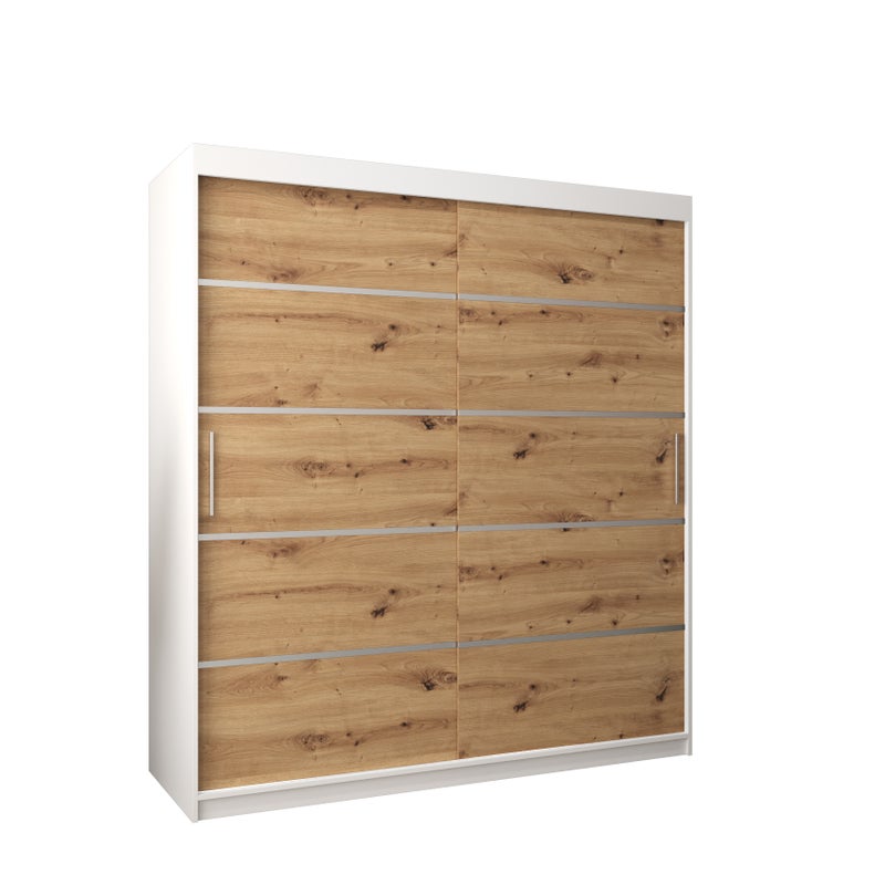 Szafa przesuwna garderoba Verona 1 180 x 62 x 200 cm Biały + Artisan - Abiks Meble