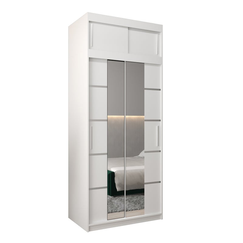 Szafa przesuwna z nadstawką garderoba Verona 4 100 x 62 x 240 cm Biały - Abiks Meble