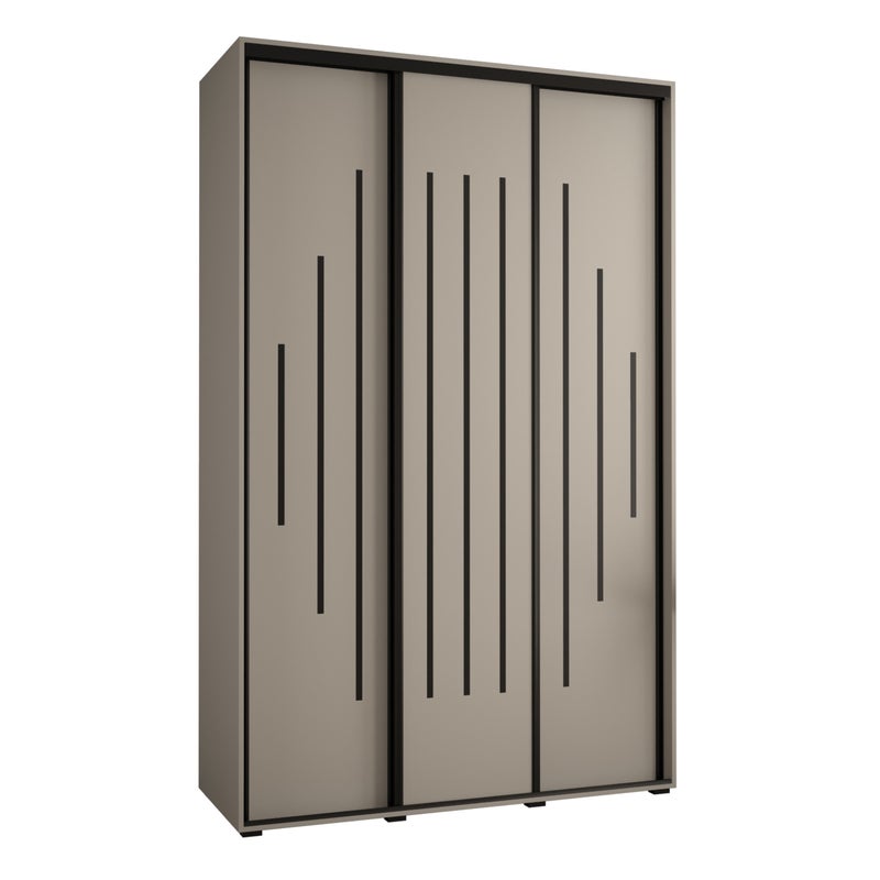 Szafa przesuwna wysoka Dakota 12 150 x 60 x 235,2 cm kaszmir + u. czarny - Abiks Meble