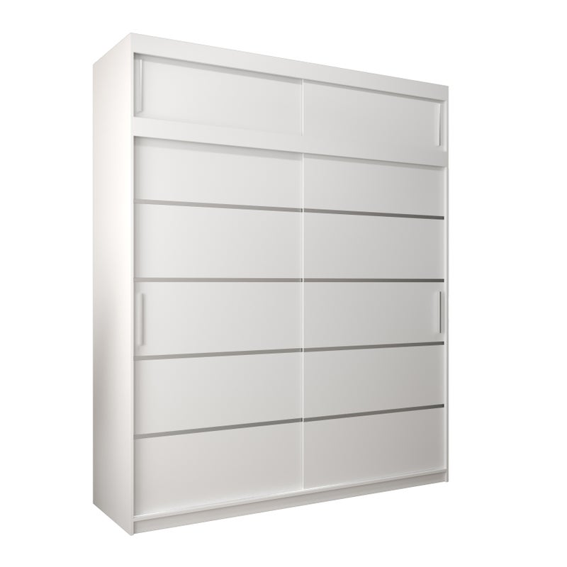Szafa przesuwna z nadstawką garderoba Verona 1 200 x 62 x 240 cm Biały - Abiks Meble