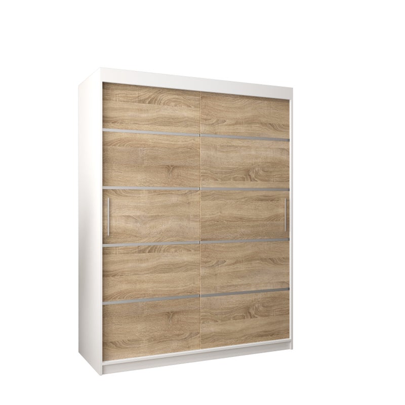 Szafa przesuwna garderoba Verona 1 150 x 62 x 200 cm Biały + Sonoma - Abiks Meble