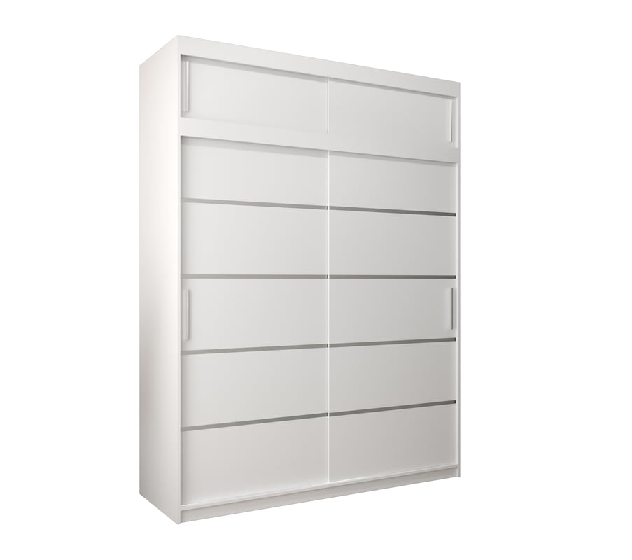 Szafa przesuwna z nadstawką garderoba Verona 1 180 x 62 x 240 cm Biały - Abiks Meble