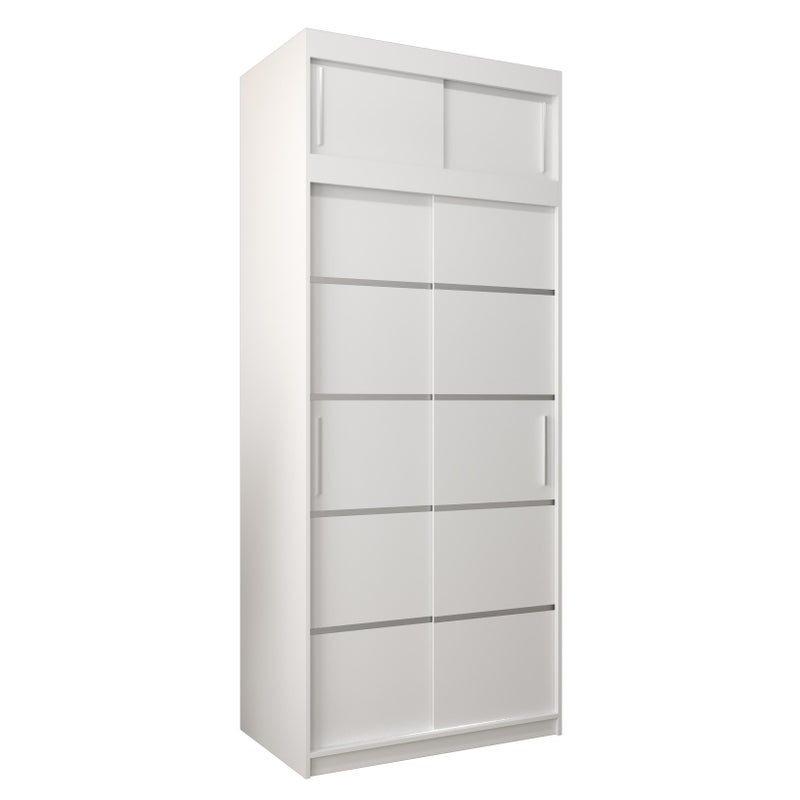 Szafa przesuwna z nadstawką garderoba Verona 1 100 x 62 x 240 cm Biały - Abiks Meble