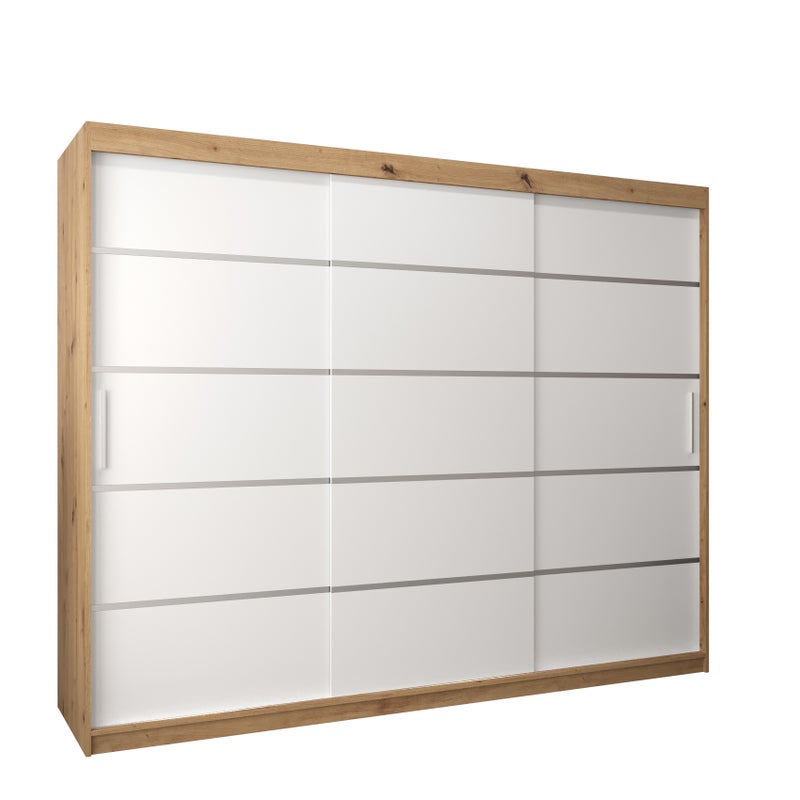 Szafa przesuwna garderoba Verona 1 250 x 62 x 200 cm Artisan + Biały - Abiks Meble
