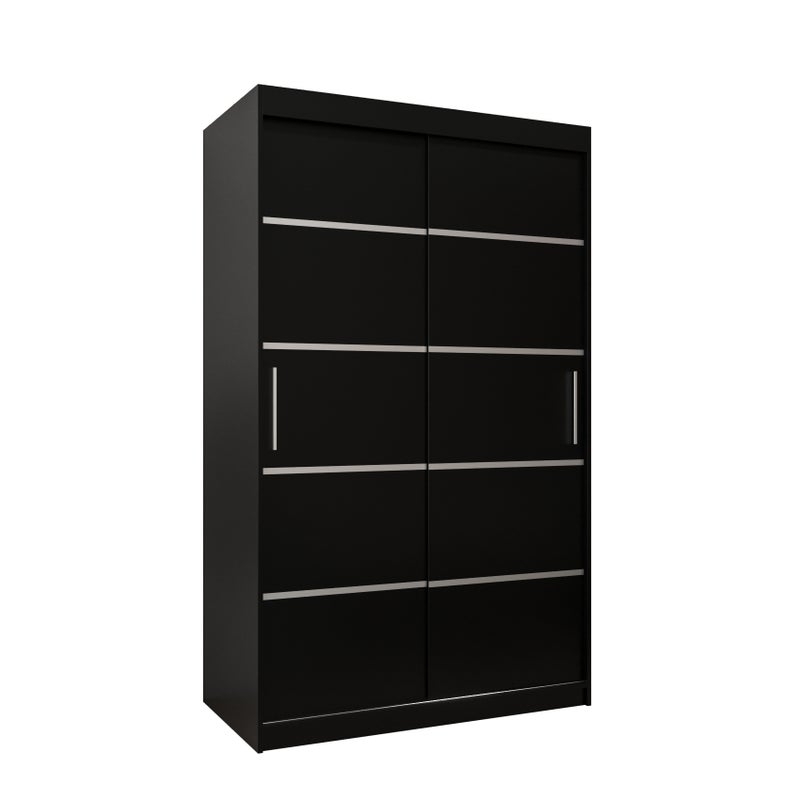 Szafa przesuwna garderoba Verona 1 120 x 62 x 200 cm Czarny + Czarny - Abiks Meble