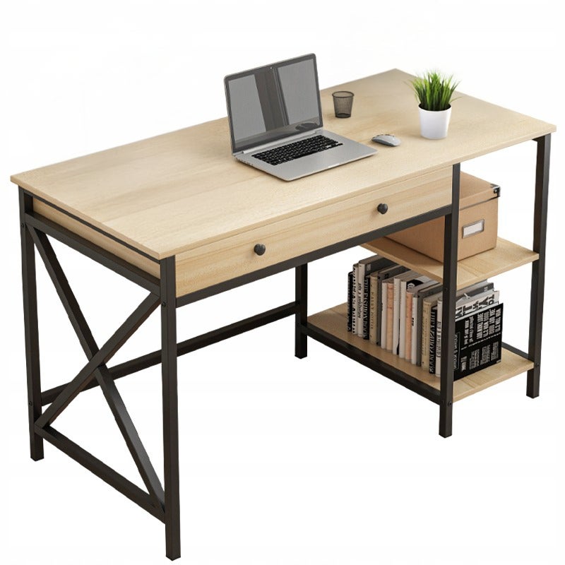 Biurko komputerowe loft industrialne jasny dąb