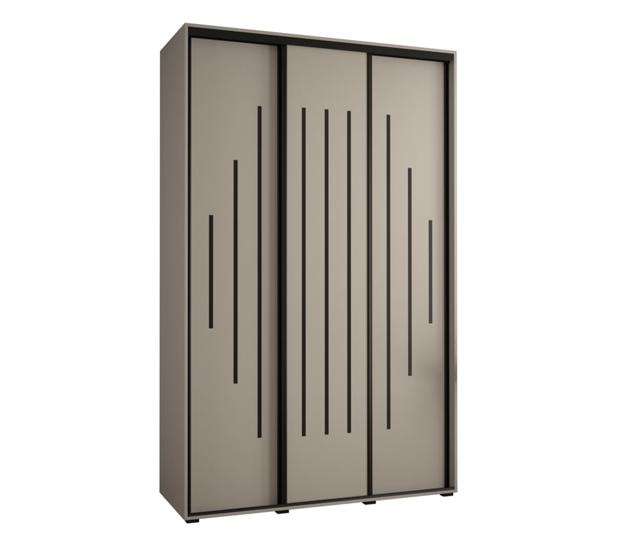 Szafa przesuwna wysoka Dakota 12 160 x 60 x 235,2 cm kaszmir + u. czarny - Abiks Meble