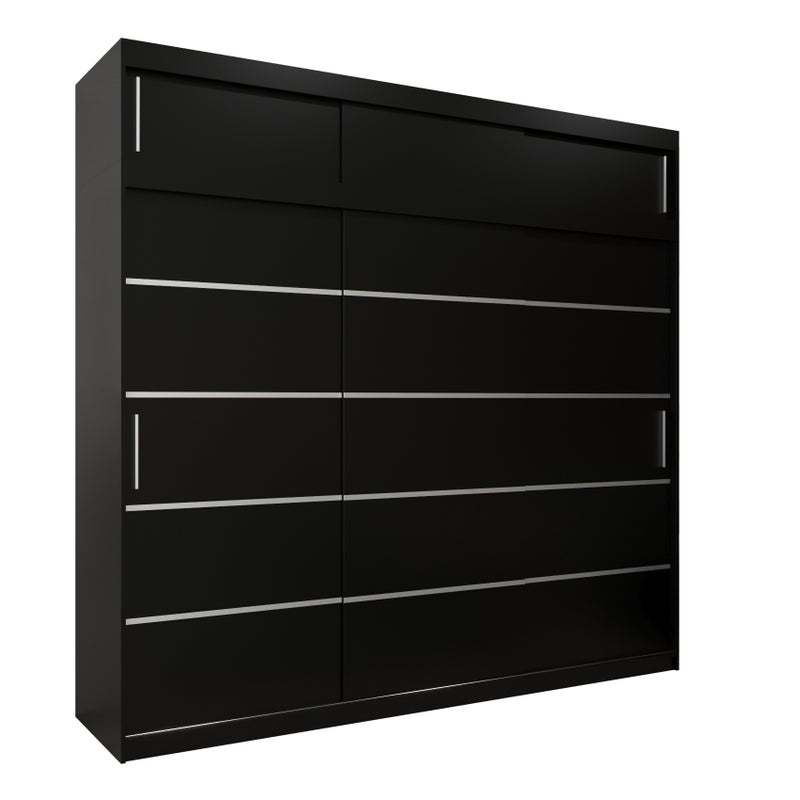 Szafa przesuwna z nadstawką garderoba Verona 1 250 x 62 x 240 cm Czarny + Czarny - Abiks Meble