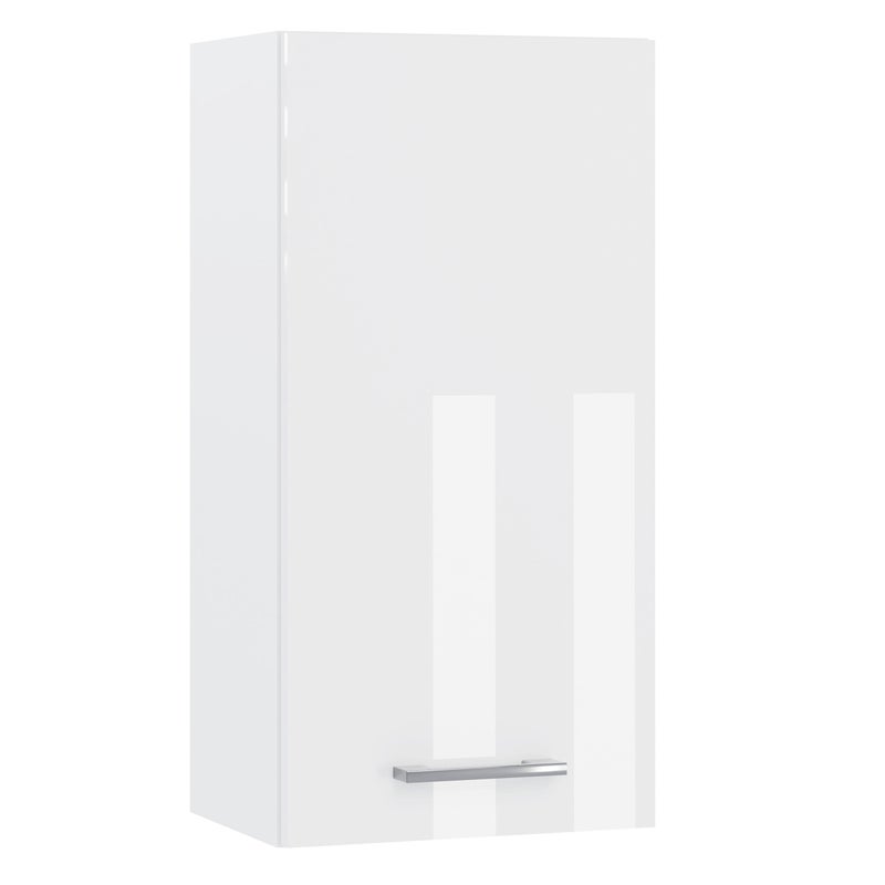 Szafka łazienkowa wisząca biała połysk z półkami do łazienki ścienna 30 cm