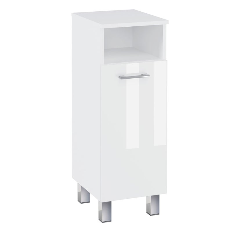 Słupek łazienkowy szafka łazienkowa regał do łazienki biały połysk 30 cm