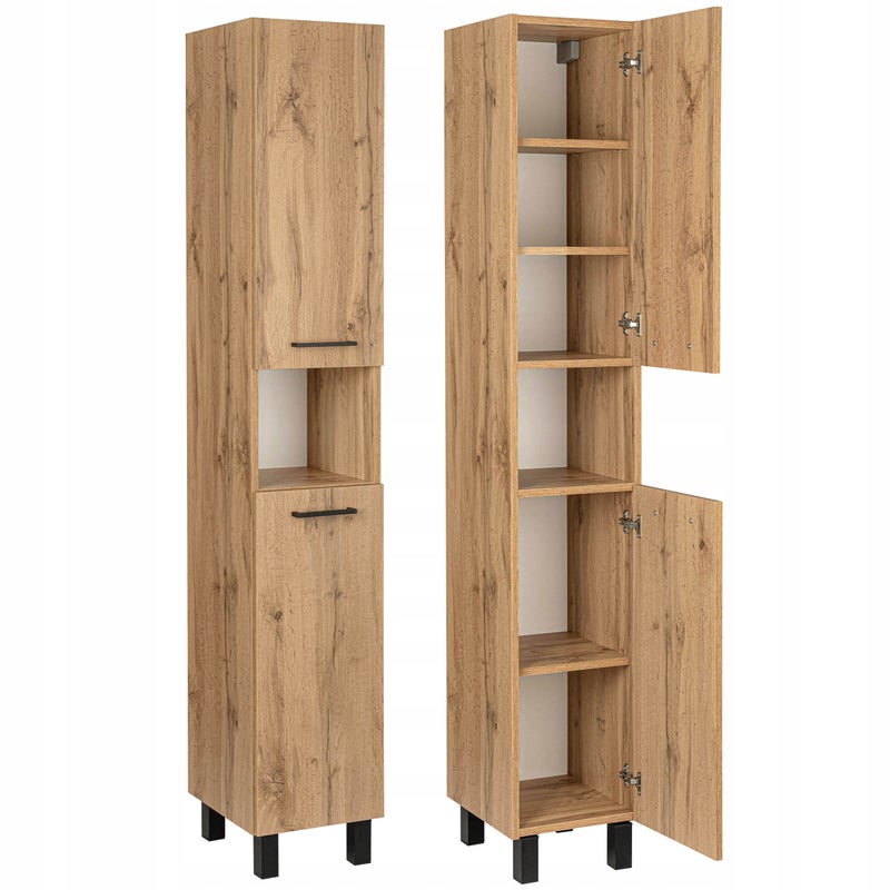 Słupek łazienkowy szafka łazienkowa regał do łazienki dąb wotan loft 30 cm