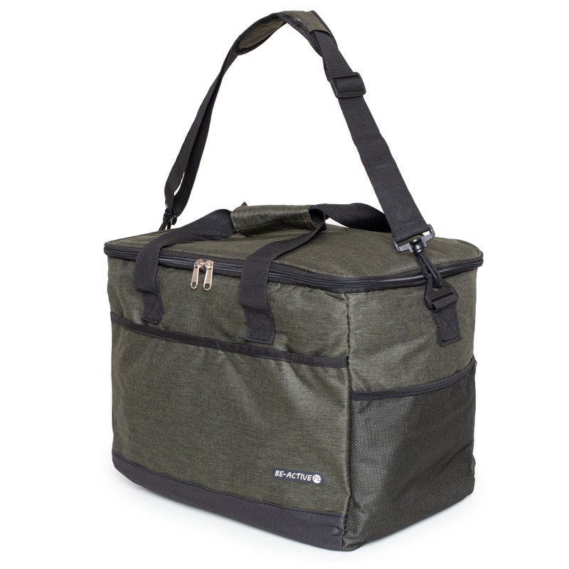 Duża torba termiczna 26,5L idealna na piknik, zakupy, napoje i jedzenie zielona Be-active.pl