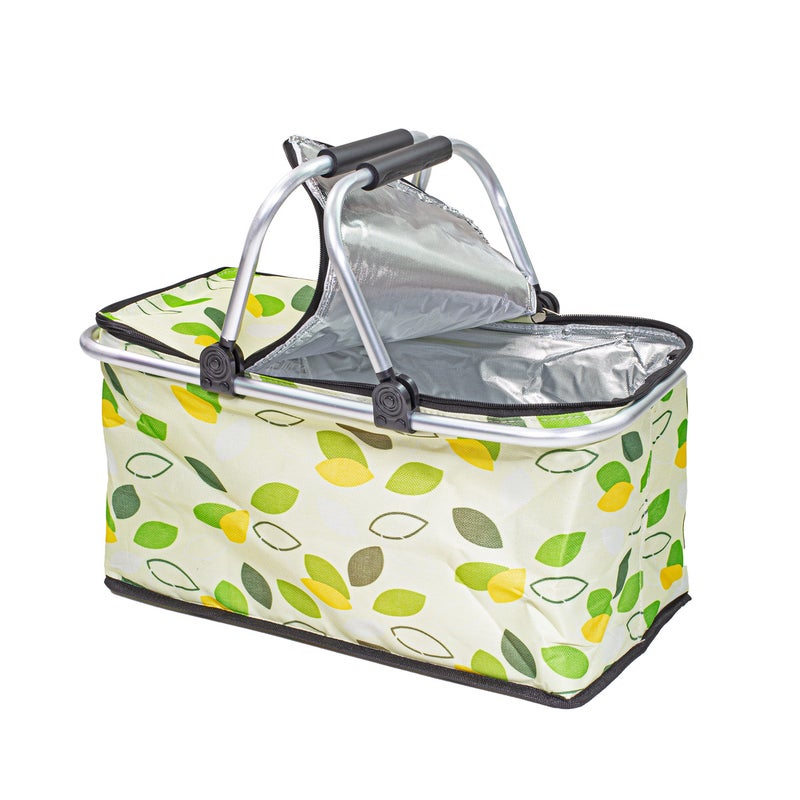Kosz termiczny piknikowy 30L, plażowy, składany z uchwytami zielony Be-active.pl