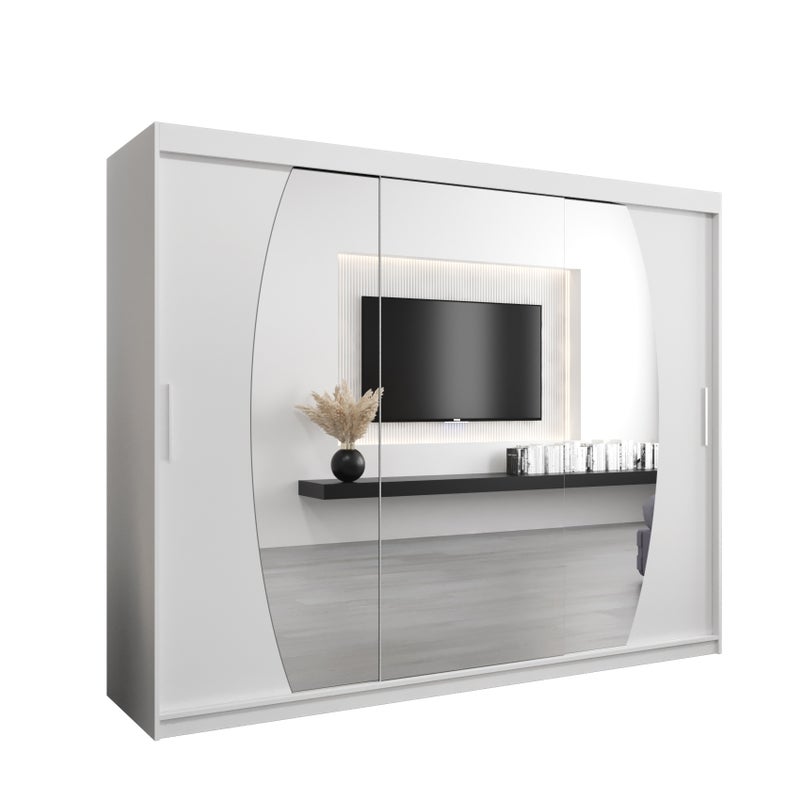 Szafa przesuwna garderoba ELYPSE 250 x 62 x 200 cm Biały - Abiks Meble
