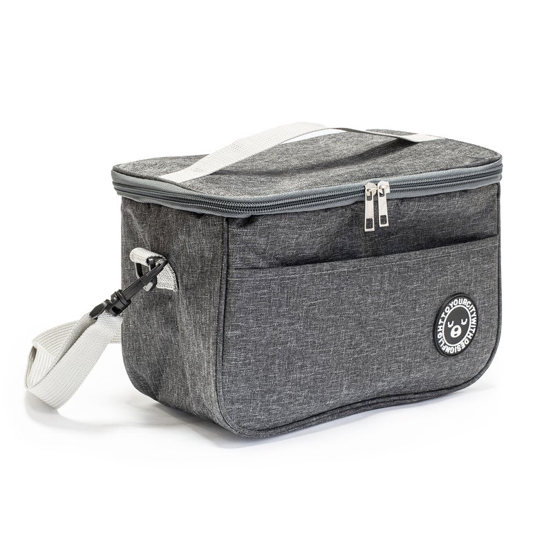 Torba termiczna plażowa 8L, piknikowa na jedzenie, napoje, z paskiem szara Be-active.pl